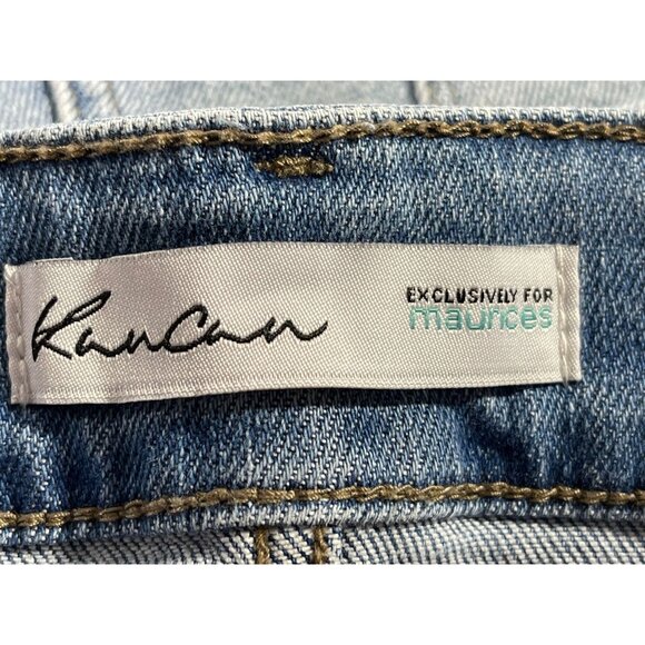 Kancan Womens High Rise Denim Shorts Size 18 Distressed Ripped Style Blue - Picture 6 of 7